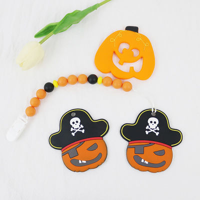 Silicone macio e flexível Teether por 0-36 do bebê DIY do silicone meses de keychains do teether para o Dia das Bruxas