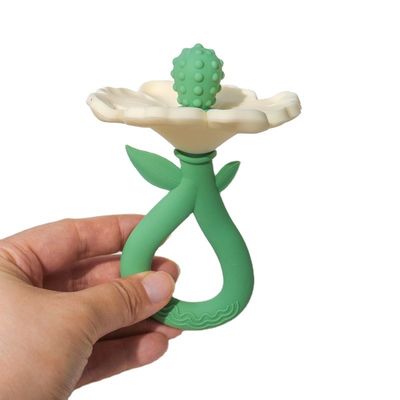 PAISEN Custom 6 meses Flora de planta forma Teether 100% Dentes de borracha natural Dentes de silicone mastigado Balançando brinquedo de bebê macio