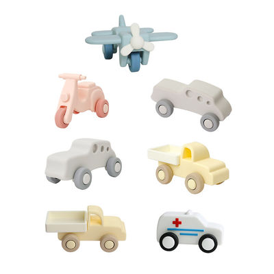 Brinquedos de Carro e Avião Montessori de Silicone Macio – Brinquedos de Desenvolvimento Não Tóxicos para Bebês