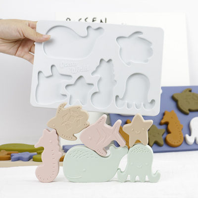 qualidade  Sea Ocean Animals Silicone Puzzle , Educational Montessori Baby Puzzle fábrica