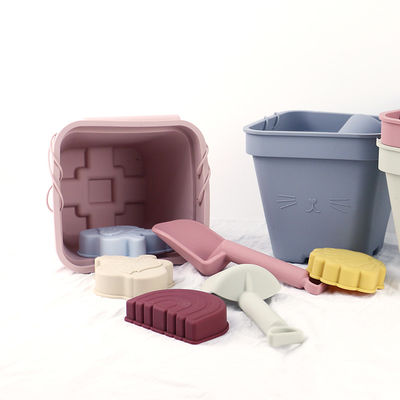 Areia das crianças de Toy Bucket Set Beach Toy do bebê do silicone das vendas por atacado que joga o brinquedo da cubeta da praia do chuveiro do molde