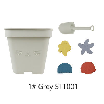 Areia das crianças de Toy Bucket Set Beach Toy do bebê do silicone das vendas por atacado que joga o brinquedo da cubeta da praia do chuveiro do molde