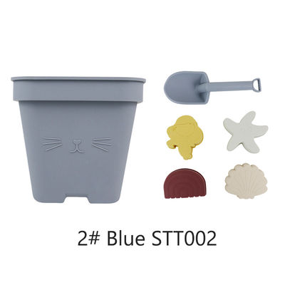 Areia das crianças de Toy Bucket Set Beach Toy do bebê do silicone das vendas por atacado que joga o brinquedo da cubeta da praia do chuveiro do molde