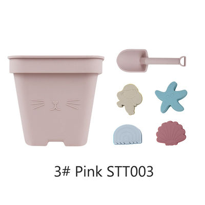 Areia das crianças de Toy Bucket Set Beach Toy do bebê do silicone das vendas por atacado que joga o brinquedo da cubeta da praia do chuveiro do molde
