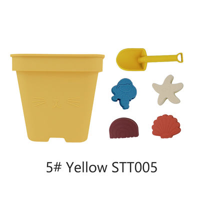 Areia das crianças de Toy Bucket Set Beach Toy do bebê do silicone das vendas por atacado que joga o brinquedo da cubeta da praia do chuveiro do molde