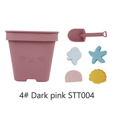 Areia das crianças de Toy Bucket Set Beach Toy do bebê do silicone das vendas por atacado que joga o brinquedo da cubeta da praia do chuveiro do molde