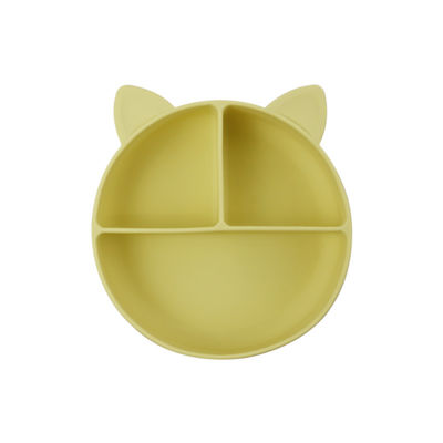 Grade Alimentar Silicone Bebê Gato Dividido Placa de Alimentação Taça Cartoon Fox pratos Sucção