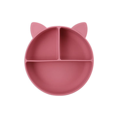 Grade Alimentar Silicone Bebê Gato Dividido Placa de Alimentação Taça Cartoon Fox pratos Sucção