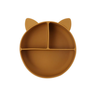 Grade Alimentar Silicone Bebê Gato Dividido Placa de Alimentação Taça Cartoon Fox pratos Sucção