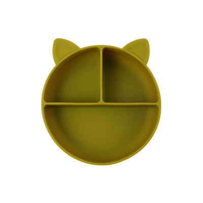 Grade Alimentar Silicone Bebê Gato Dividido Placa de Alimentação Taça Cartoon Fox pratos Sucção