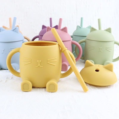 As crianças portáteis do silicone do produto comestível colocam Cat Style For Infant Training não tóxica