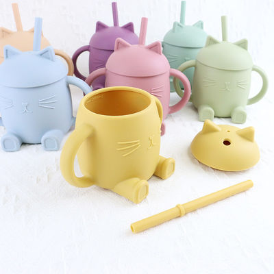 As crianças portáteis do silicone do produto comestível colocam Cat Style For Infant Training não tóxica