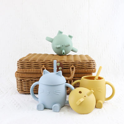 As crianças portáteis do silicone do produto comestível colocam Cat Style For Infant Training não tóxica