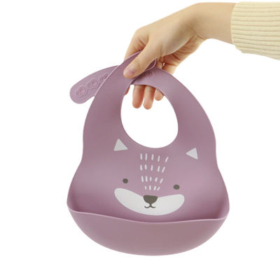 Babadores bonitos do silicone do bebê recém-nascido com material amigável de Eco do coletor da migalha