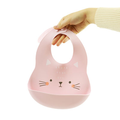Babadores bonitos do silicone do bebê recém-nascido com material amigável de Eco do coletor da migalha