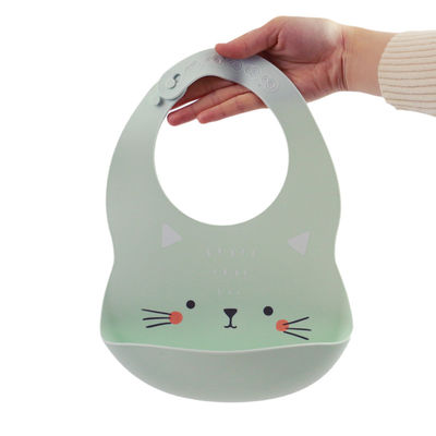 Babadores bonitos do silicone do bebê recém-nascido com material amigável de Eco do coletor da migalha