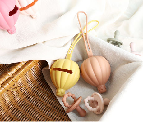 Caixa da chupeta do silicone do balão de ar quente, OEM amigável da caixa do suporte do manequim de Eco
