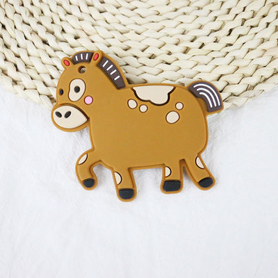 Bebê colorido silicone personalizado Teether com cavalo Dino Shape dos carneiros