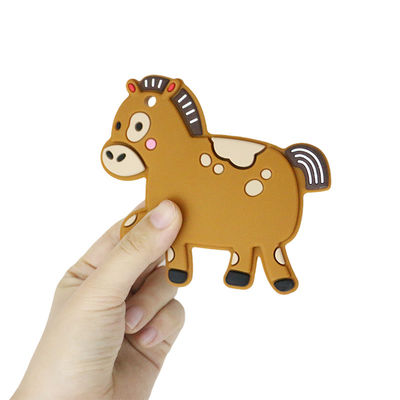 Bebê colorido silicone personalizado Teether com cavalo Dino Shape dos carneiros