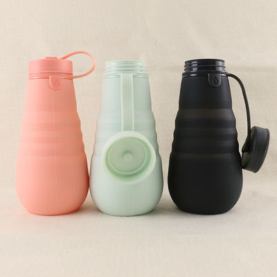 Delicado 500Ml dobrável da garrafa de água do silicone do ODM do OEM para correr