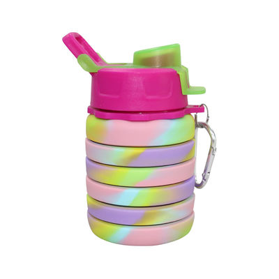 Delicado 500Ml dobrável da garrafa de água do silicone do ODM do OEM para correr