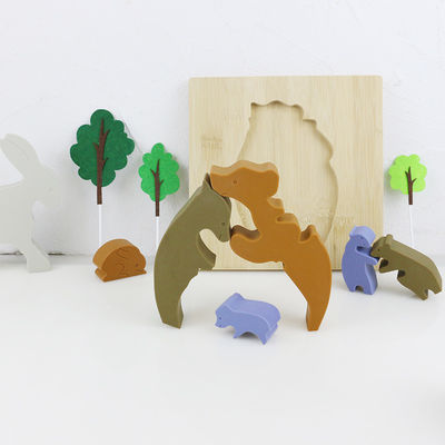 Serra de vaivém de madeira dos brinquedos das crianças da forma do urso para a aprendizagem de Montessori
