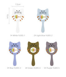 Chocalho Teether de Kitty Shape Food Grade Silicone para a criança do bebê