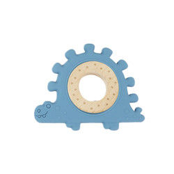Punho de madeira dos brinquedos das multi crianças do silicone da cor para o infante