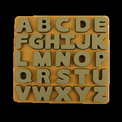 Enigma do silicone das crianças do produto comestível com forma do alfabeto das letras
