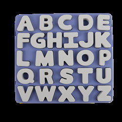 Enigma do silicone das crianças do produto comestível com forma do alfabeto das letras