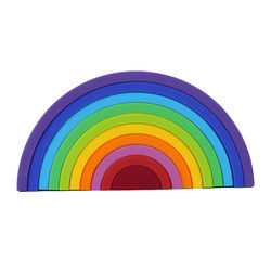 O silicone macio personalizado brinca o arco-íris que empilha para o bebê educacional
