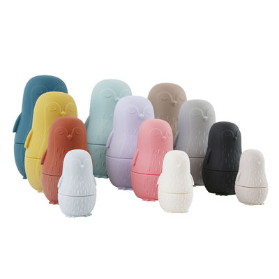 Mastigar silicone Pinguim brinquedo de empilhamento de silicone bebê brinquedos de silicone empilhamento para crianças