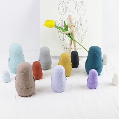 Mastigar silicone Pinguim brinquedo de empilhamento de silicone bebê brinquedos de silicone empilhamento para crianças
