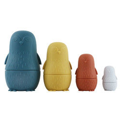 Mastigar silicone Pinguim brinquedo de empilhamento de silicone bebê brinquedos de silicone empilhamento para crianças