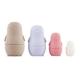 Mastigar silicone Pinguim brinquedo de empilhamento de silicone bebê brinquedos de silicone empilhamento para crianças