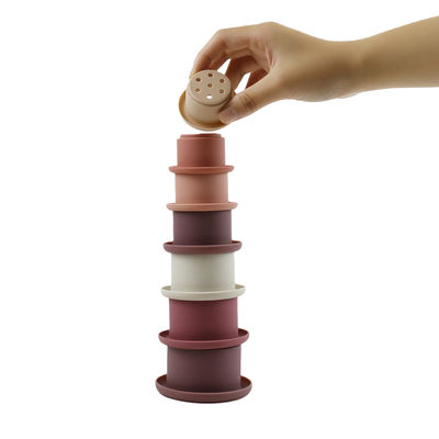 Silicone educacional que empilha copos para sair os dentes blocos de apartamentos