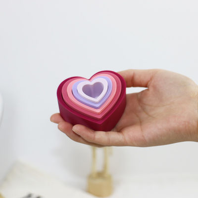 Silicone educacional da criança que empilha blocos com forma da flor do coração da estrela