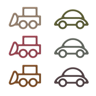 O silicone do bebê da forma do carro brinca o multi material Nontoxic do produto comestível da cor