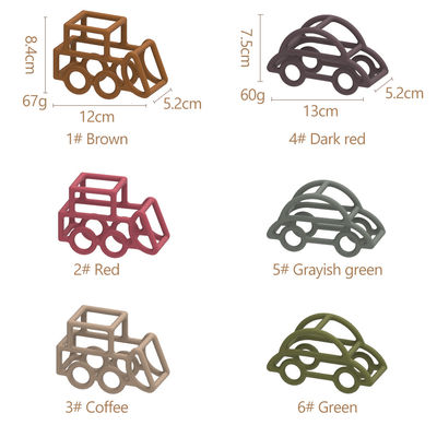 O silicone do bebê da forma do carro brinca o multi material Nontoxic do produto comestível da cor