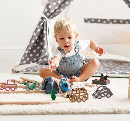 O silicone do bebê da forma do carro brinca o multi material Nontoxic do produto comestível da cor