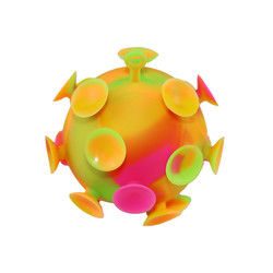 Multi bola colorida do copo da sução dos brinquedos do silicone do bebê para o partido das crianças
