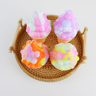 gelado colorido Teether do silicone 3D para a psicologia do alívio de tensão do bebê