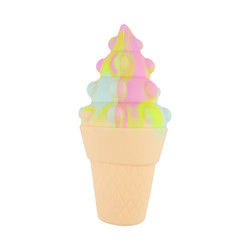 gelado colorido Teether do silicone 3D para a psicologia do alívio de tensão do bebê