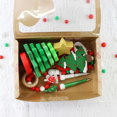 O silicone do bebê do produto comestível do OEM brinca Eco amigável para o empilhamento da árvore de Natal
