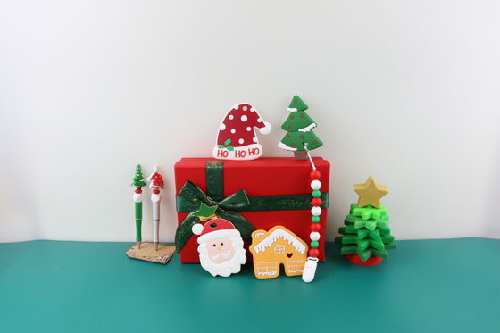 O silicone do bebê do produto comestível do OEM brinca Eco amigável para o empilhamento da árvore de Natal