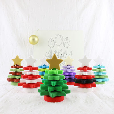 Babe Soft Silicone Stacking Rings obstrui com forma da árvore de Natal