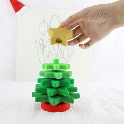 Babe Soft Silicone Stacking Rings obstrui com forma da árvore de Natal