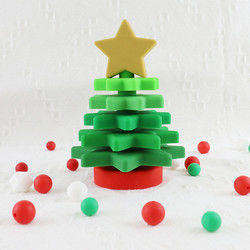 Babe Soft Silicone Stacking Rings obstrui com forma da árvore de Natal