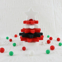 Babe Soft Silicone Stacking Rings obstrui com forma da árvore de Natal