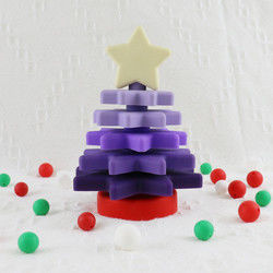 Babe Soft Silicone Stacking Rings obstrui com forma da árvore de Natal